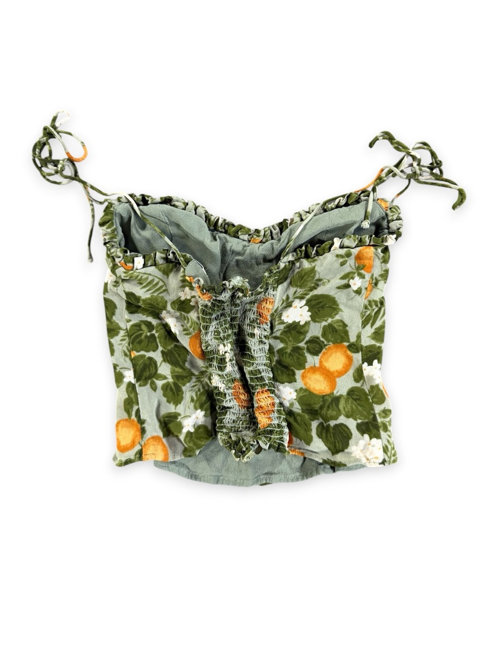 🍊 Reformation Novena Blouse Orange Grove Print Strappy Tank Top – Size 0 - Picture 5 of 6